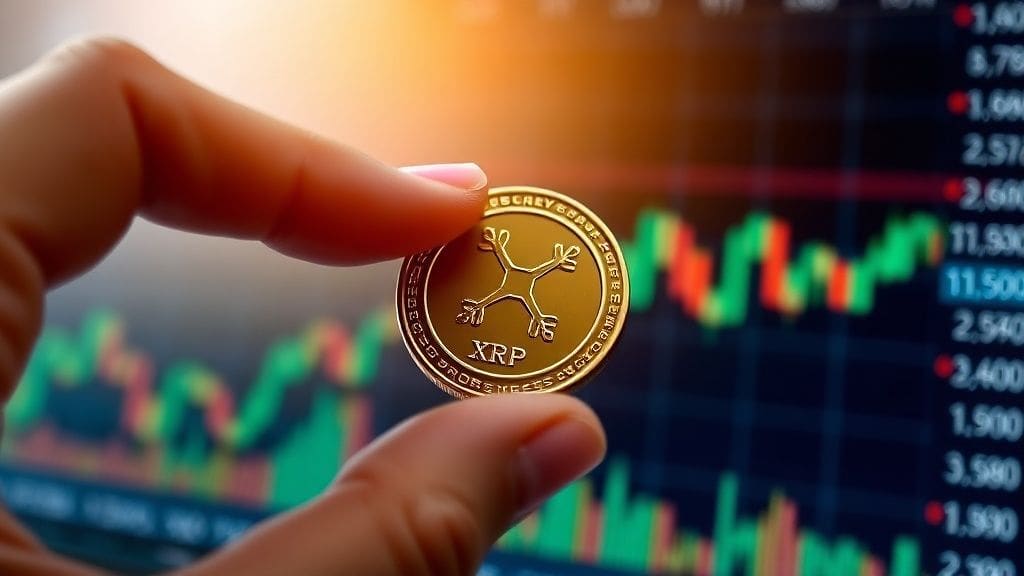 Close-up on XRP holding, with bullish market indicators.