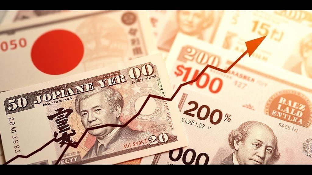 Middle 1: Illustrating the surge in Japanese government bond yields causing market unease.