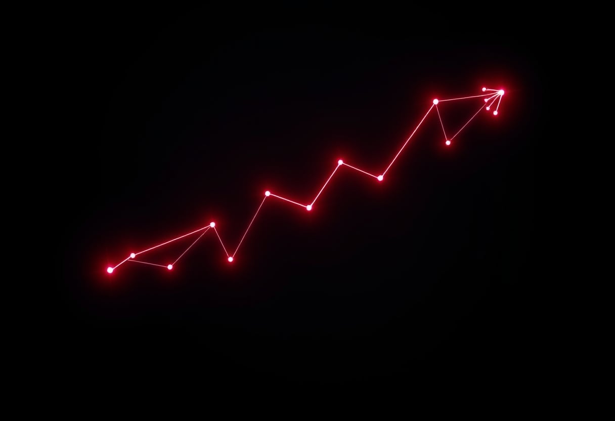 Visualizing the declining Bitcoin Cycle Momentum Indicator (BCMI) trend.