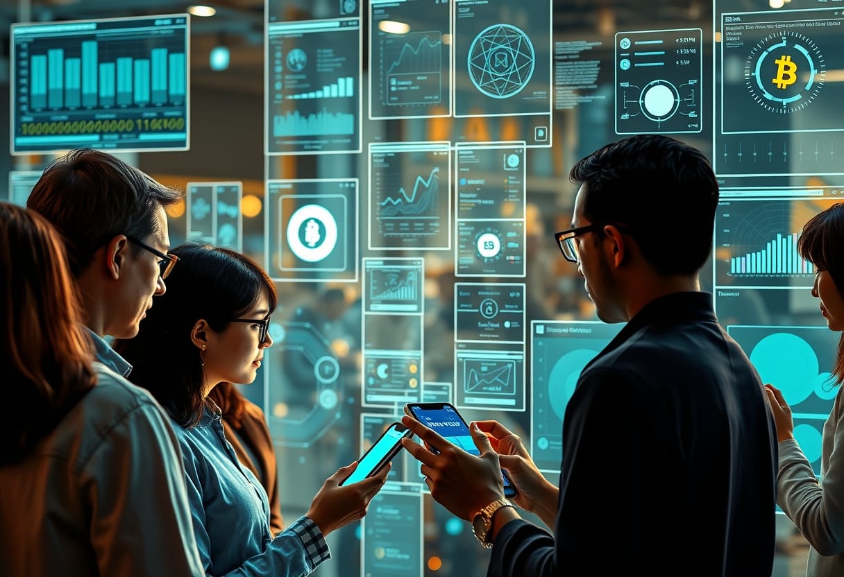 Middle 1: Showcasing increased accessibility and user engagement with crypto platforms.