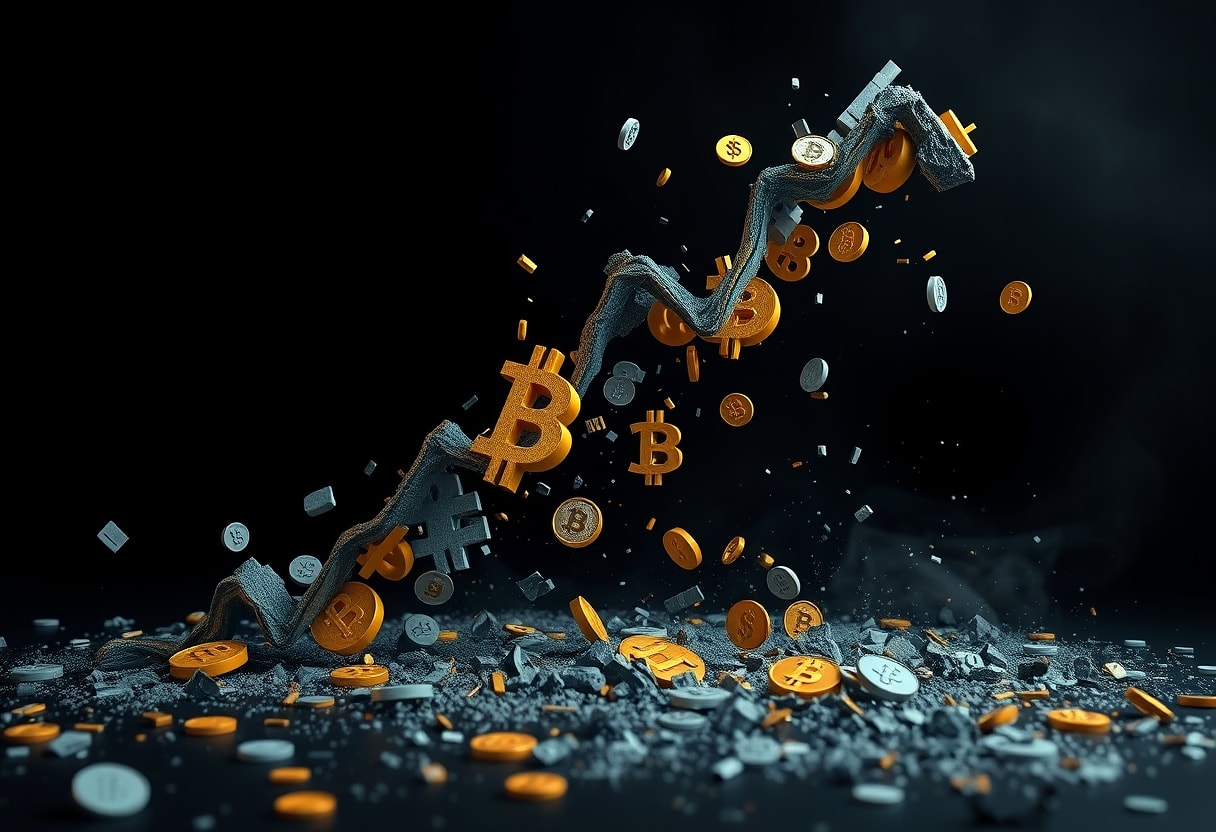 Visualizing the sharp decline in cryptocurrency hack losses, depicting a falling trend.