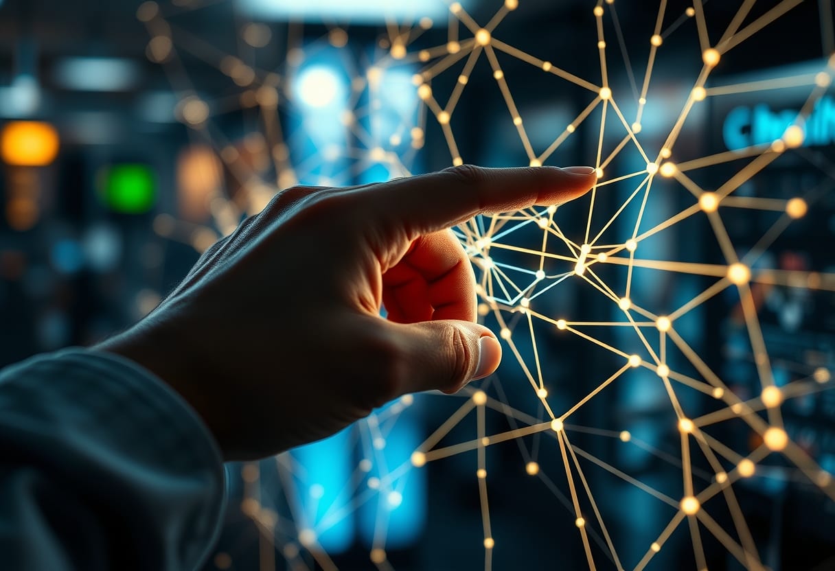 Examining intricate networks, identifying a single broken connection responsible for exploits.