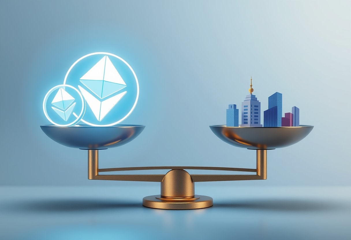 Balancing significant Ether holdings within a corporate treasury.