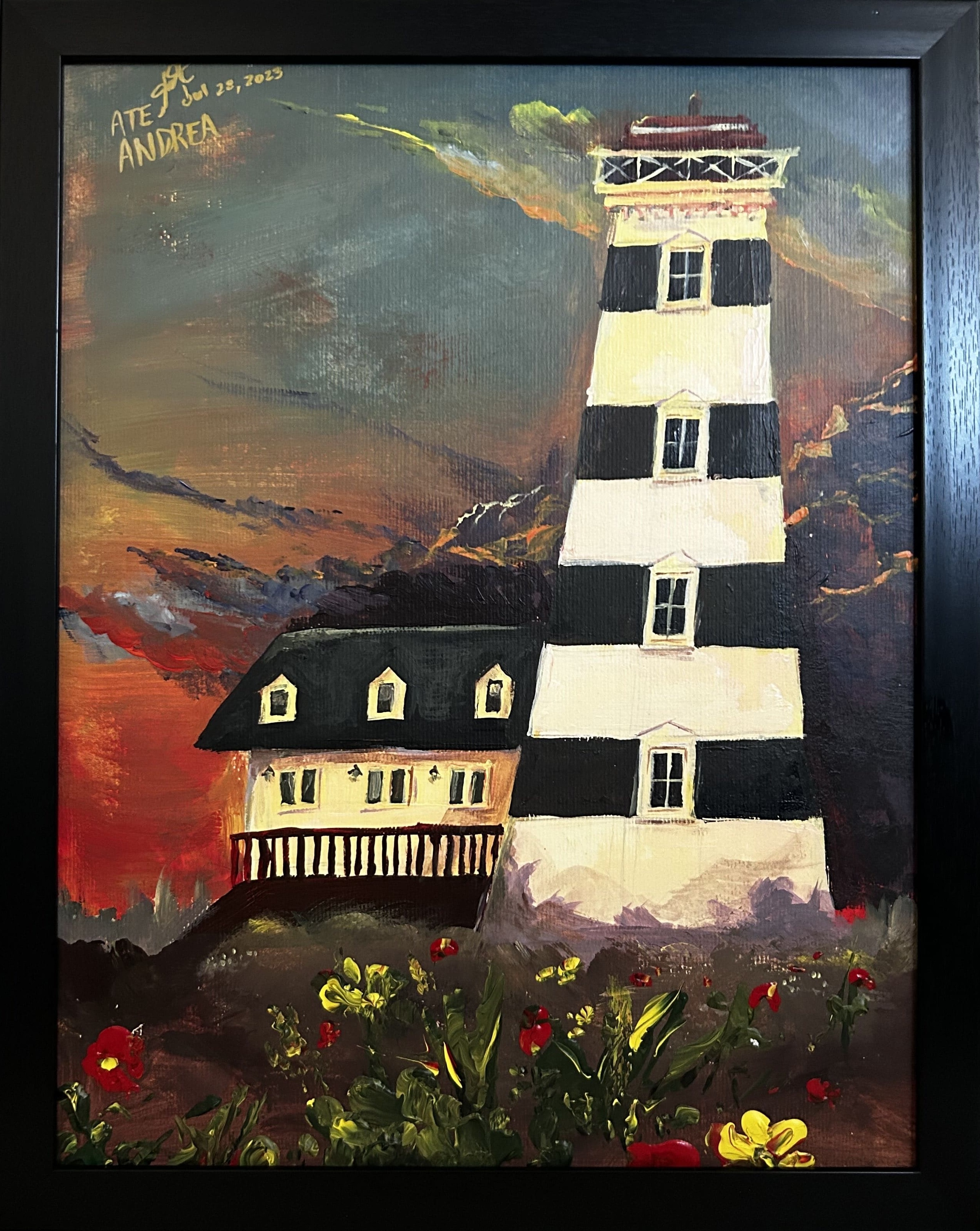 A lighthouse in Canada's east coast stands in glory against a temperate sunset.