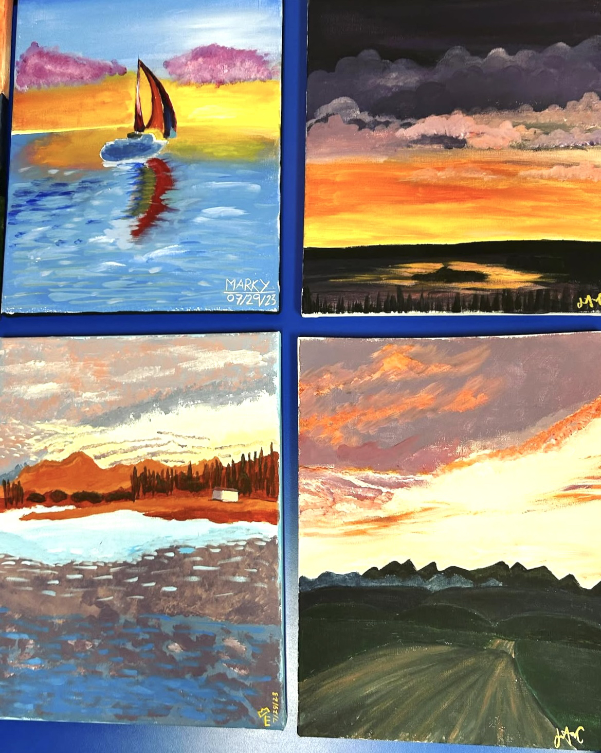 Photo of a set of finished works.