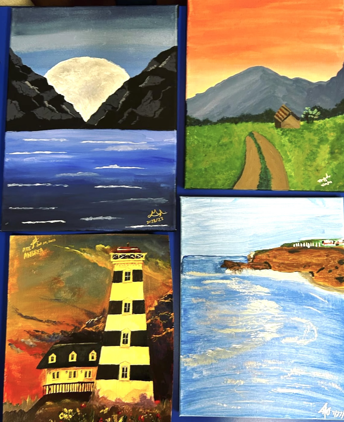 Photo of a set of finished works.