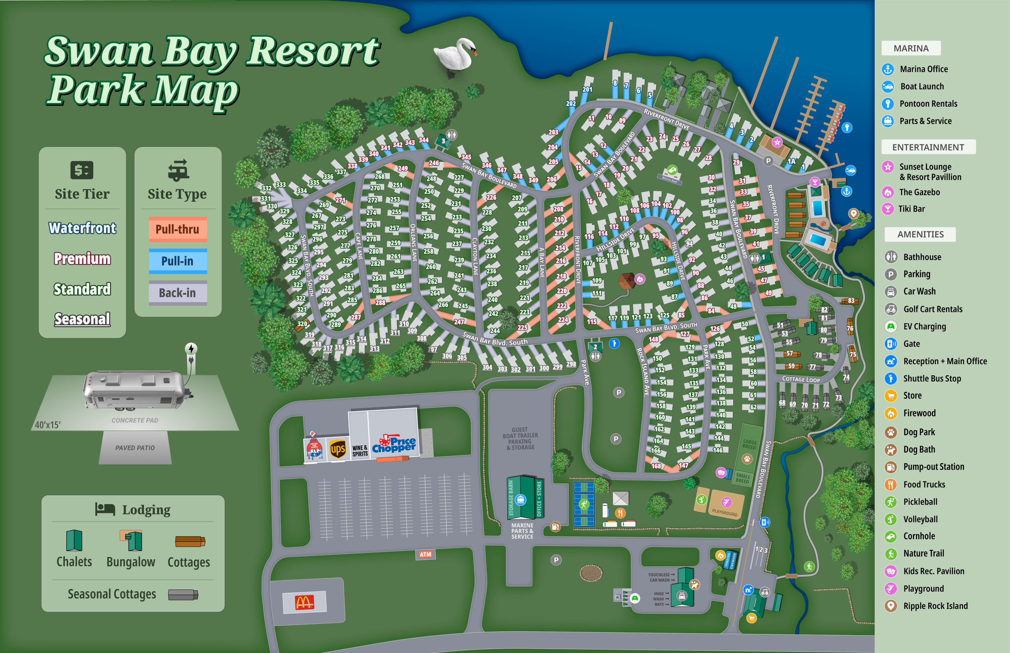 Swan Bay Resort Park Map