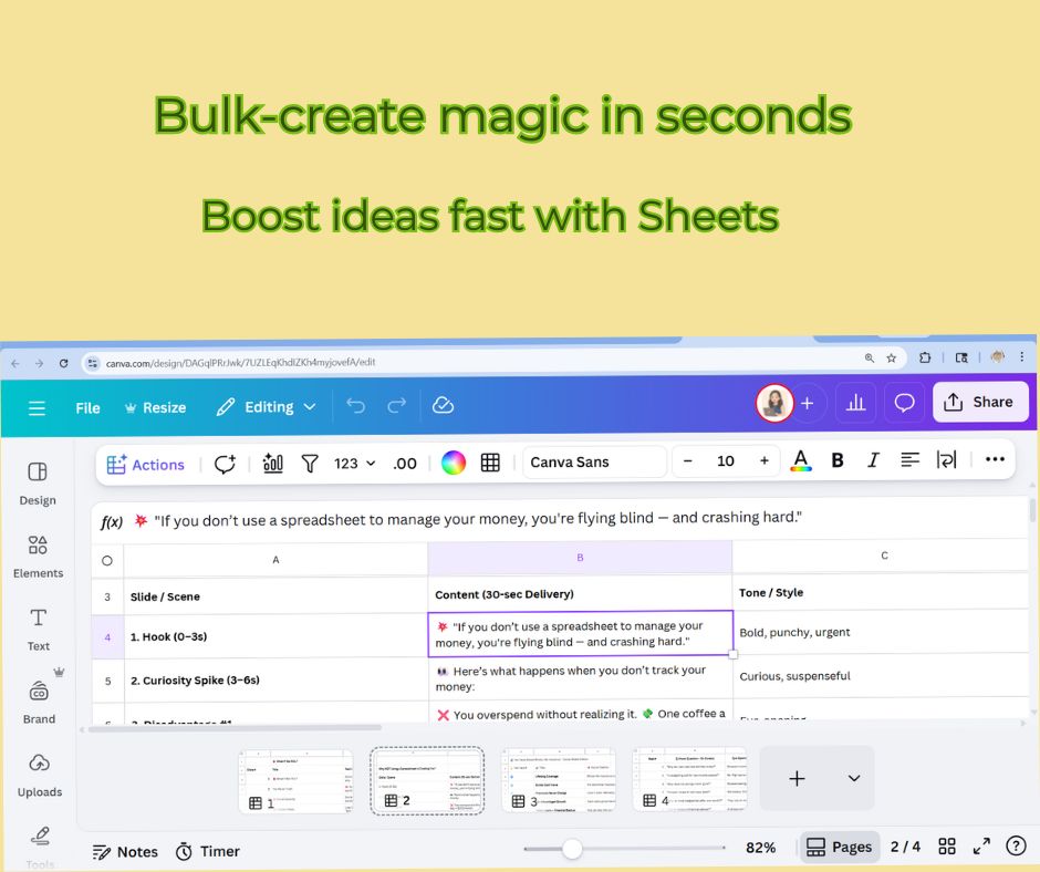 Canva Sheet