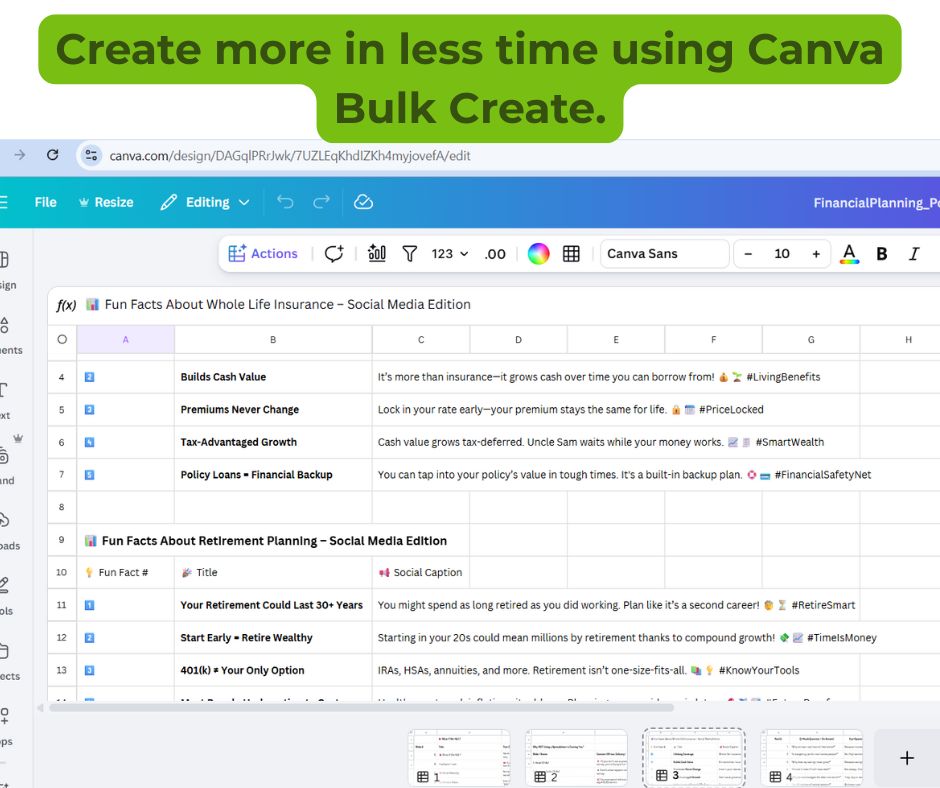 Canva Sheet for Multiples Designs in minutes