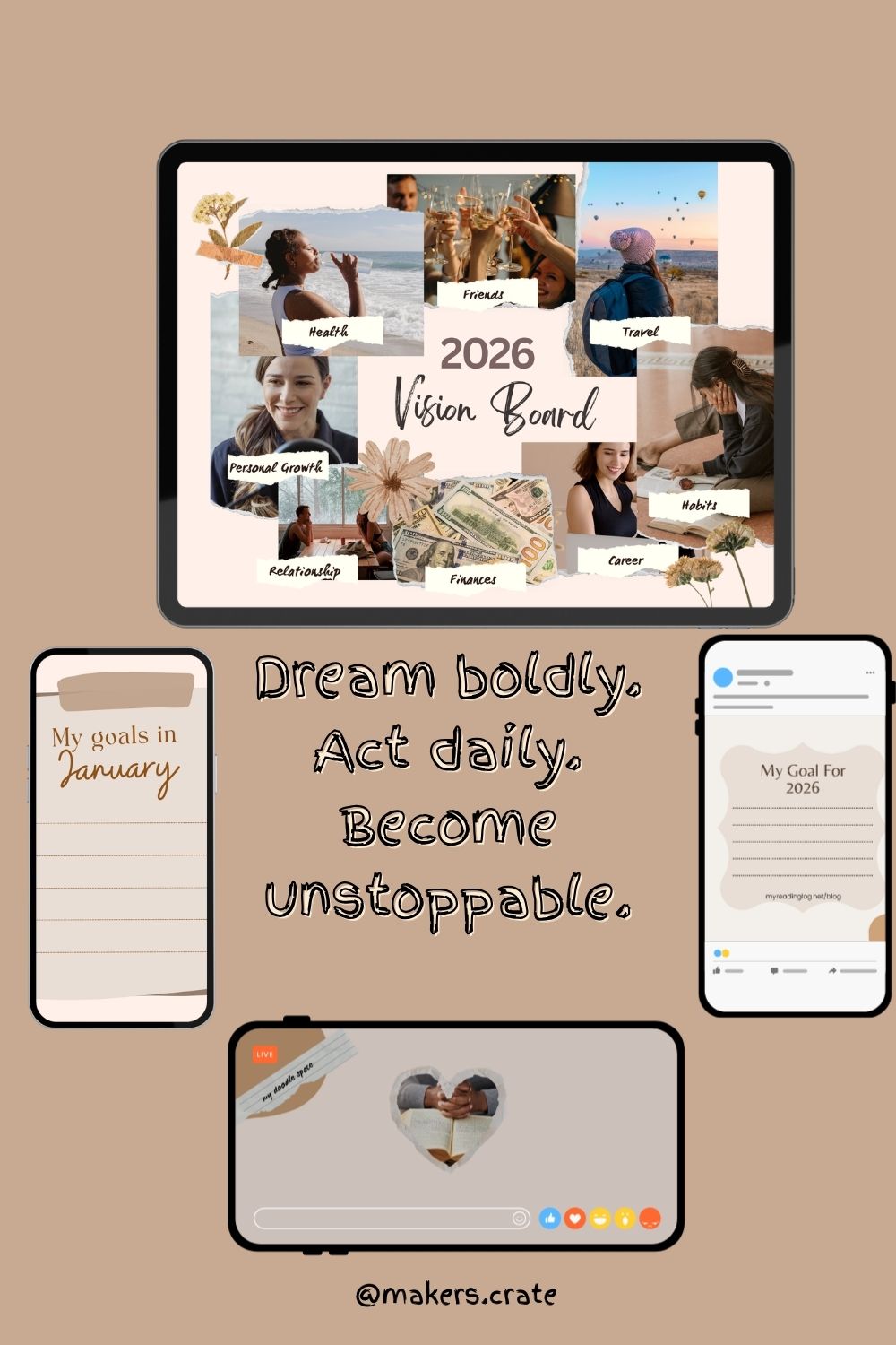 vision board templates free Canva