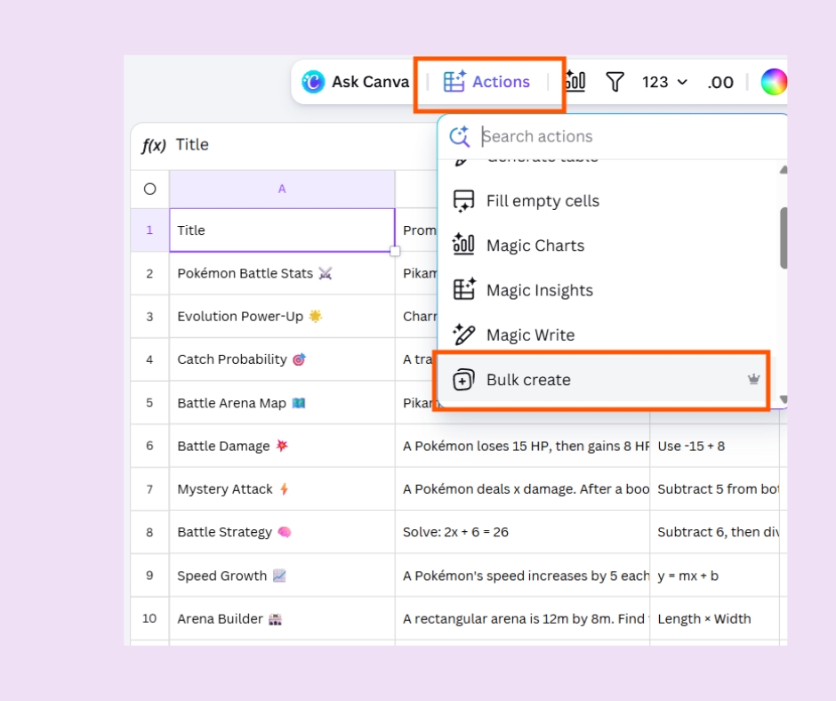 Canva Sheets Bulk Create