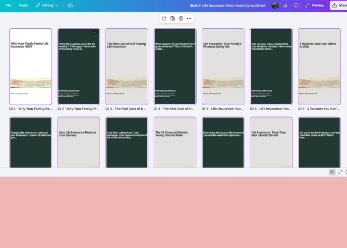 Canva Sheet Bulk Create Short Form Videos