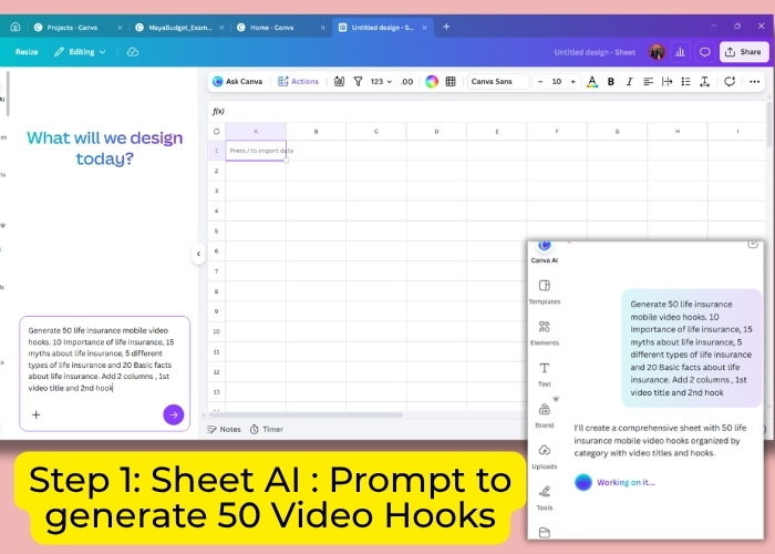 Canva Sheet AI Prompt