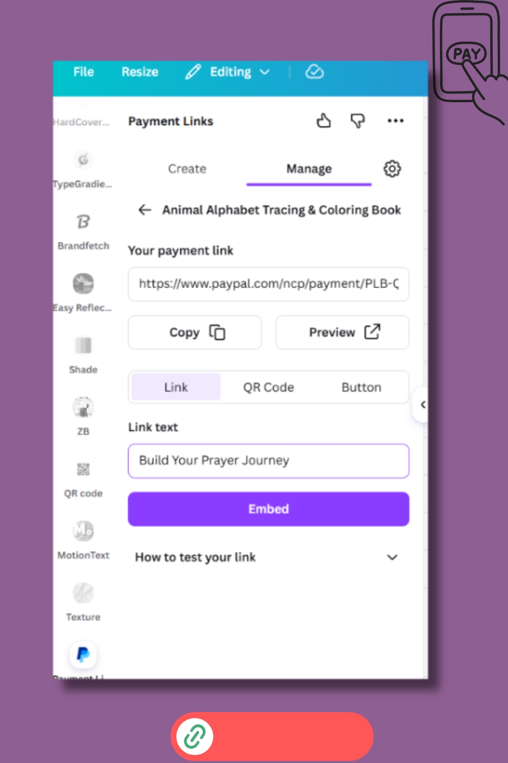 Manage Payment Link for Canva Design