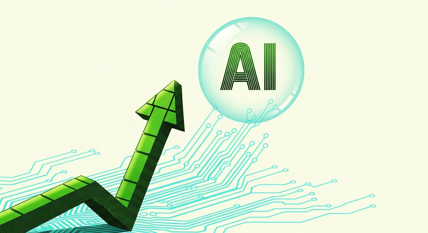 Graphical representation of a financial bubble warning related to AI investments.