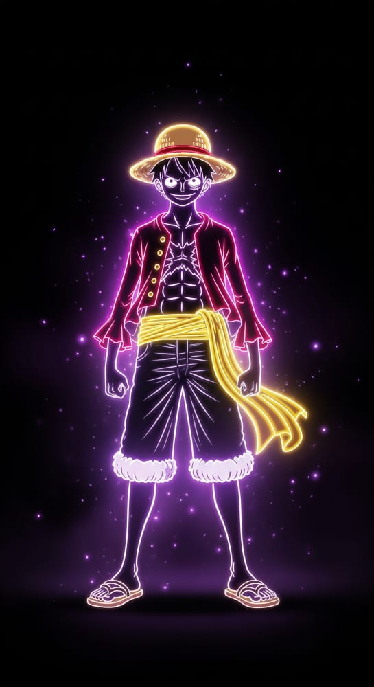 WallPortal-Monkey D. Luffy – Neon Pirate Aura