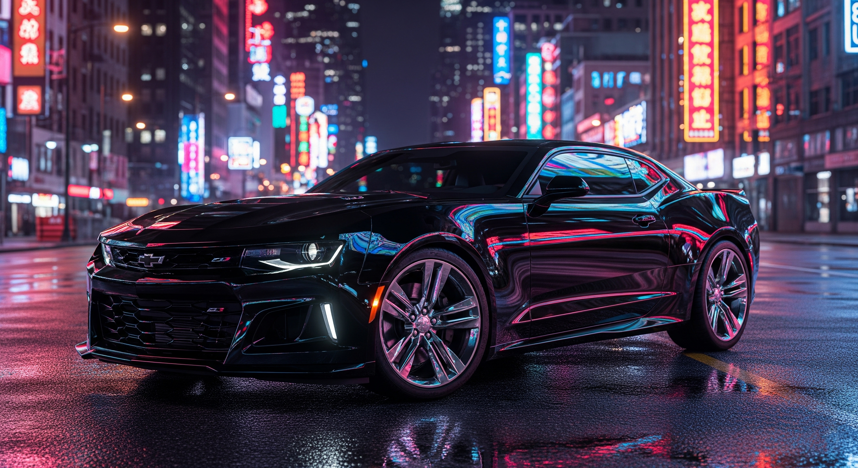 Neon City Nights: Chevrolet Camaro ZL1
