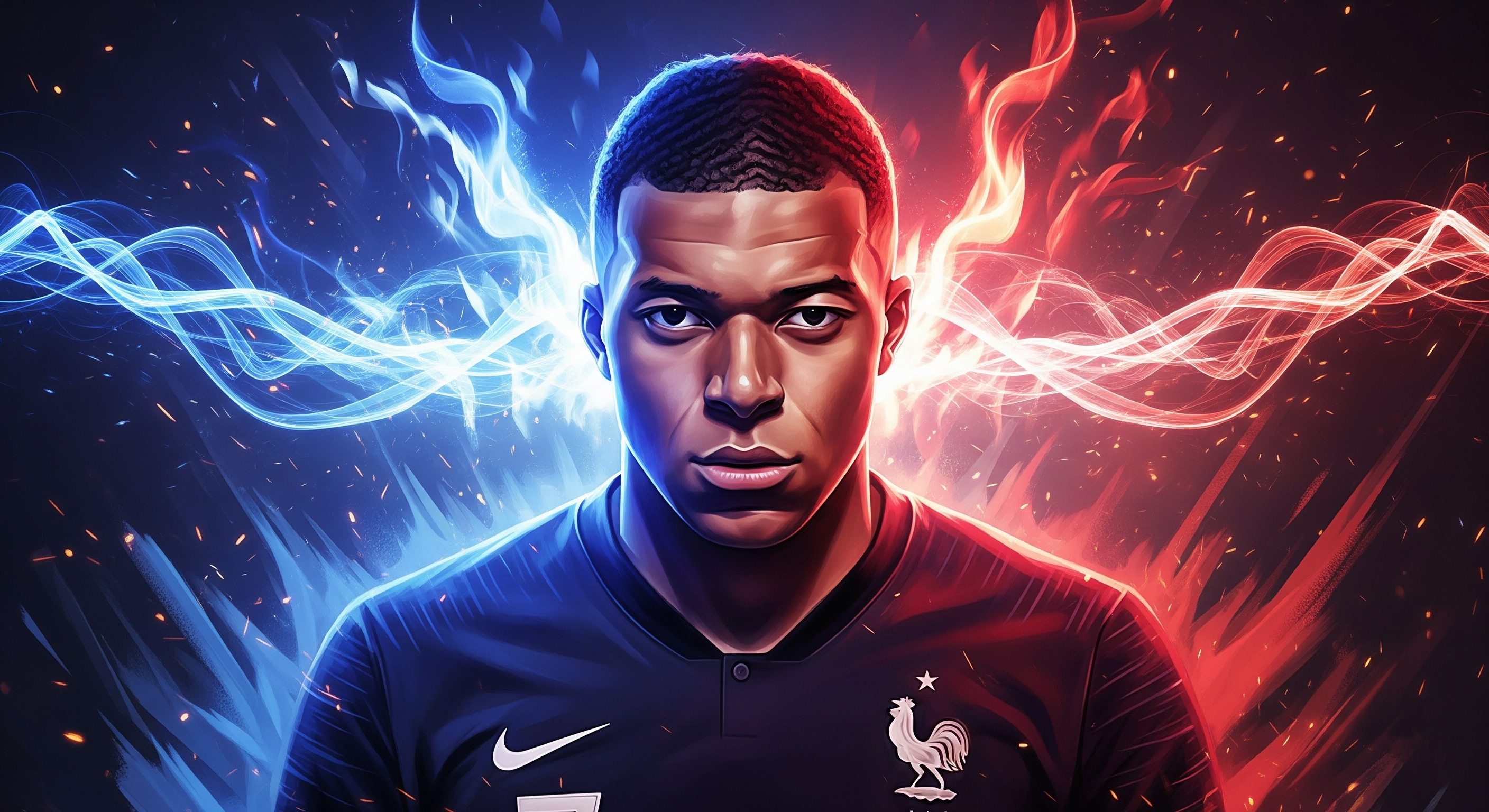 Digital Art of Kylian Mbappé