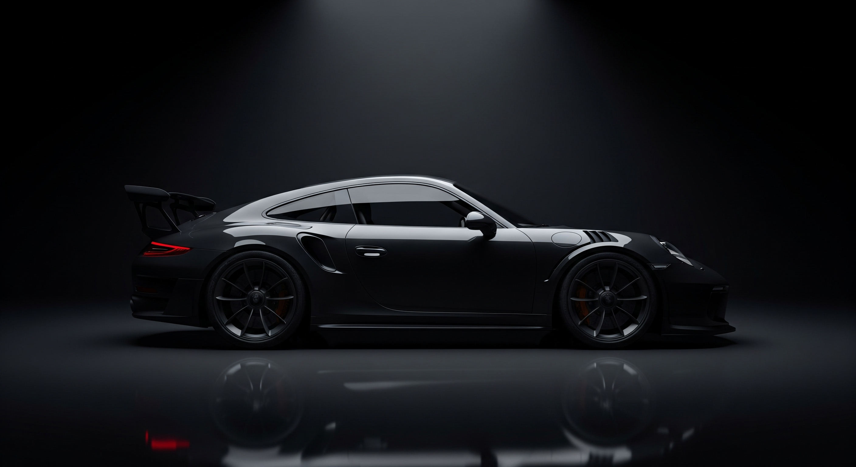Porsche 911 GT3 RS Black Cinematic Wallpaper