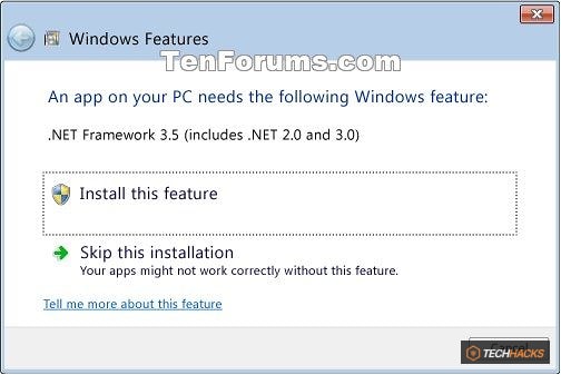 Hướng dẫn cài đặt .NET Framework 3.5 trên Windows 10