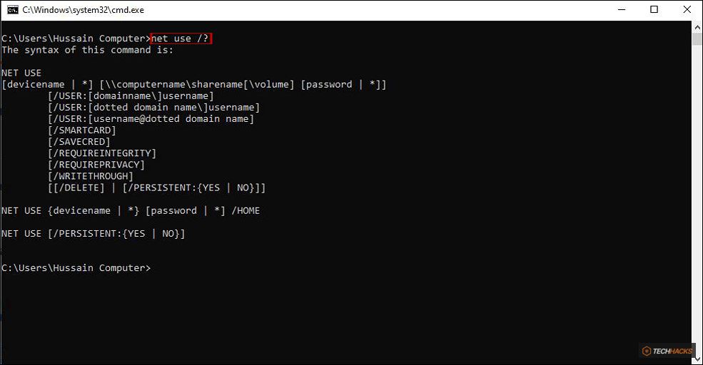 Cách sử dụng lệnh Net Use trong Windows