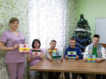Мастер-класс по изготовлению Рождественской открытки в Государственном казенном учреждении «Верхне-Отарский детский дом-интернат, предназначенный для граждан,  имеющих психические 