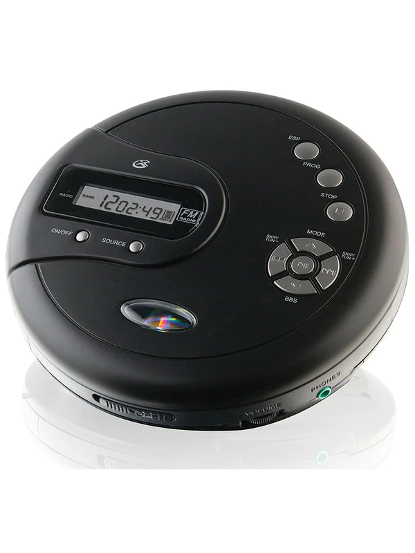 GPX Portable CD Player AntiSkip Protection FM Radio Stereo Earbuds Black