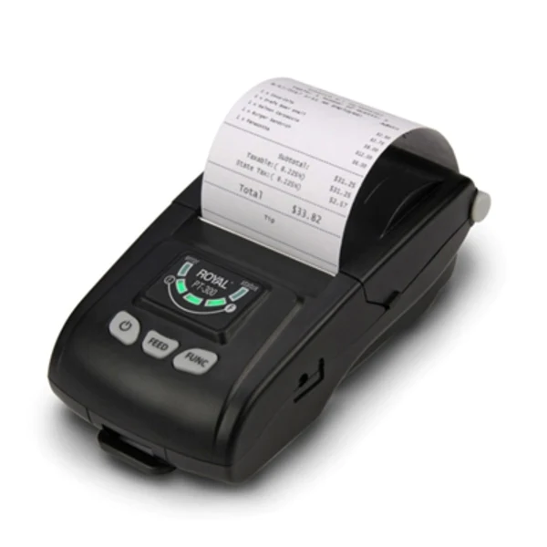 Royal PT-300 Direct Thermal Printer - Monochrome - Handheld - Receipt Print - USB - Bluetooth - Battery Included