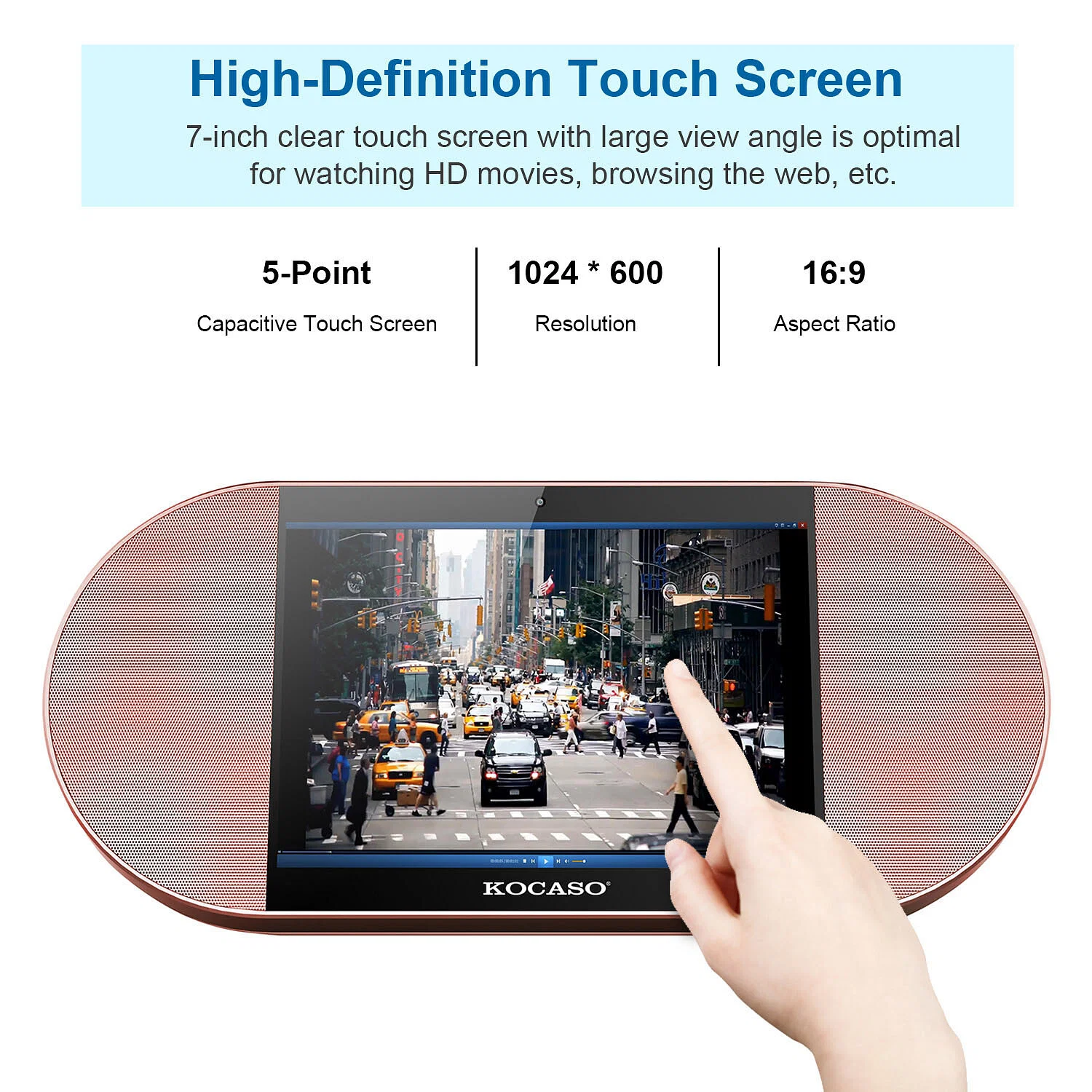 7in Touch Screen Android Tablet PC with / 25W Wireless Speaker Quad Core Front Camera Micro USB2.0
