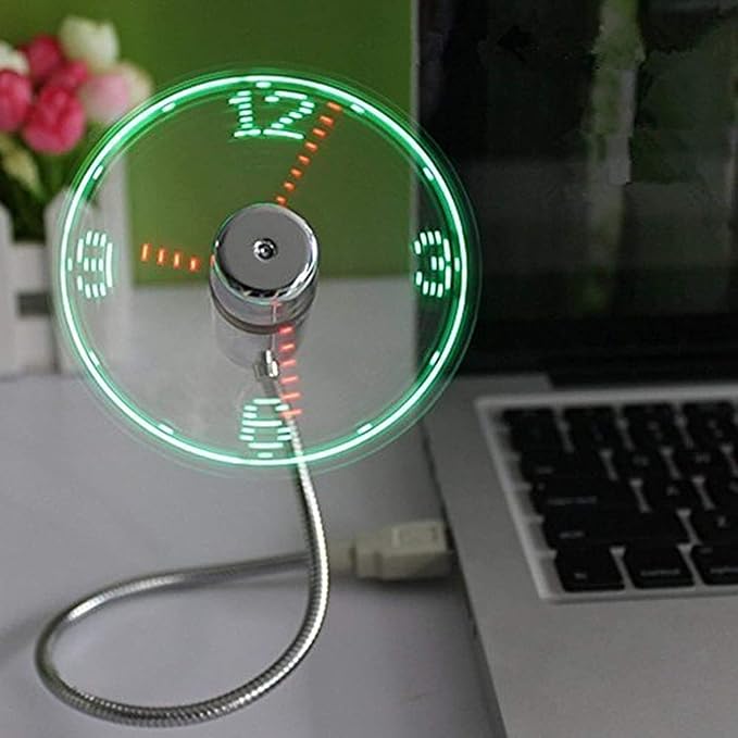 USB Clock Fan with Real Time Display Function