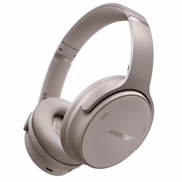 Bose QuietComfort Wireless Noise Cancelling Over-the-Ear Headphones – Sandstone Bluetooth 5.1- Stereo, 3.5 mm jack, Plastic, aluminum, protein leather, USB-C charge cable - detachable - 1 ft