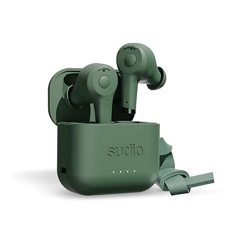 Sudio ETT True Wireless Earbuds - Active Noise Cancelling;  Transparency Mode;  IPX5 Water Protection;  30h Battery Time;  iOS;  Android;  Wireless Charging