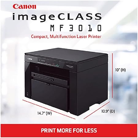 Canon imageCLASS MF3010 VP Wired Monochrome Laser Printer with Scanner| USB Cable included | Multifunction printer| Printing: up to 19 ppm