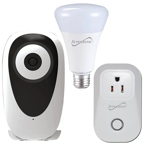 3pc Smart Home Starter Kit-WiFi HD Camera Bulb and