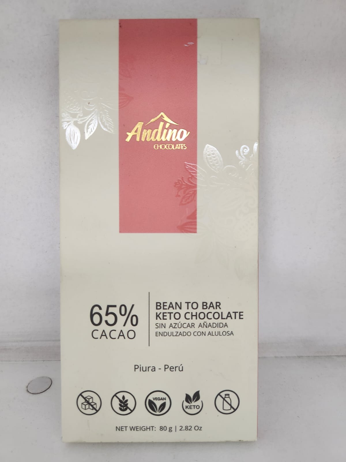 barra chocolate keto 65% cacao