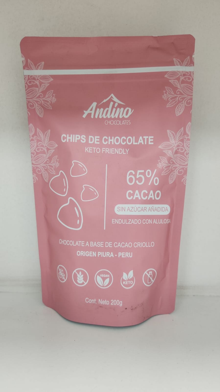 chips keto 65% andino 200gr