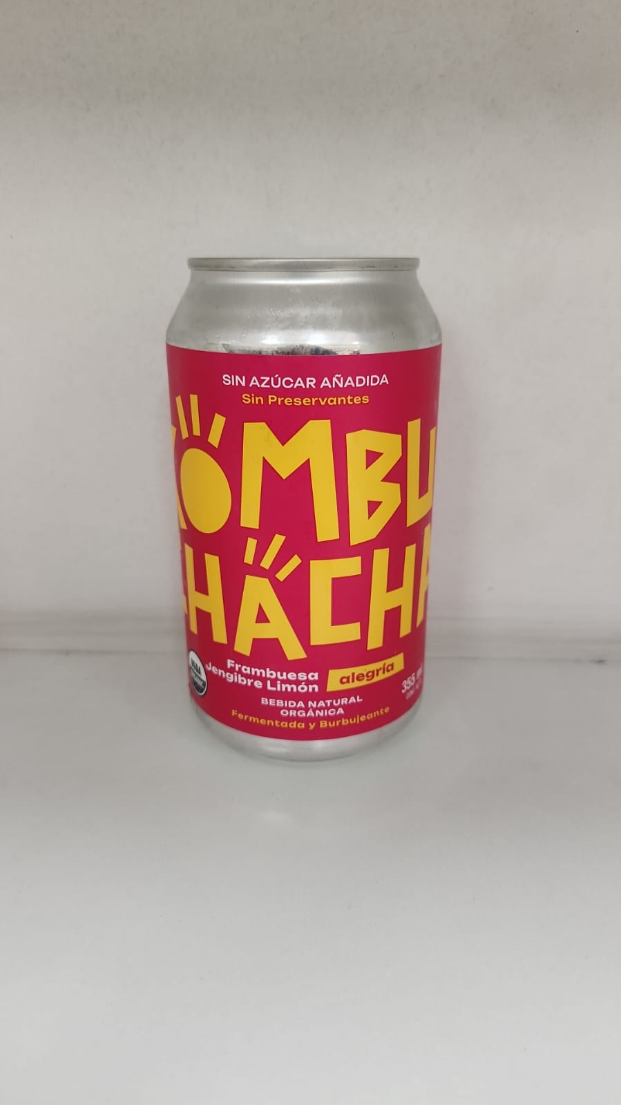 Kombuchacha  Energia frambuesa jengibre limon 355 cc