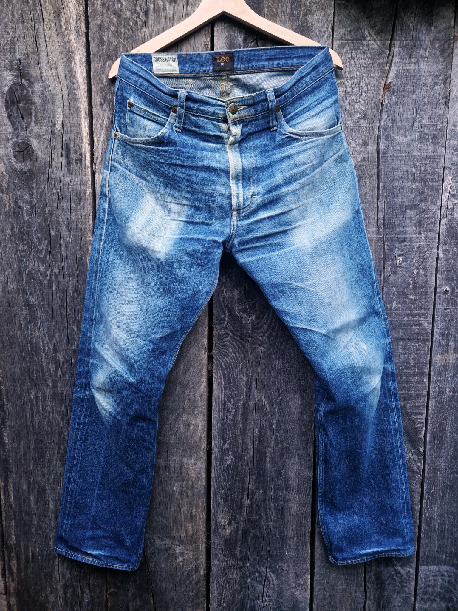 Lee 101 101Z 14.75oz Cross Hatch Selvedge Jeans - Dry Indigo (Green Cast)