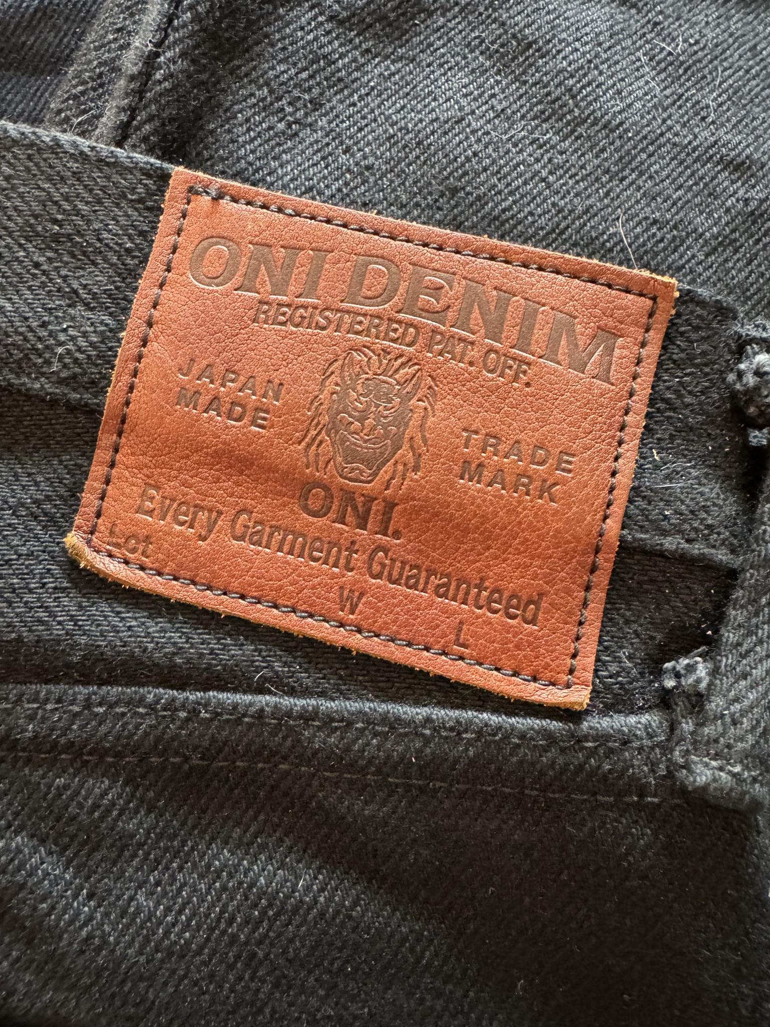 Oni Denim ONI-622ZR-BKBK 20oz Secret Black Denim Relax Tapered-One Wash