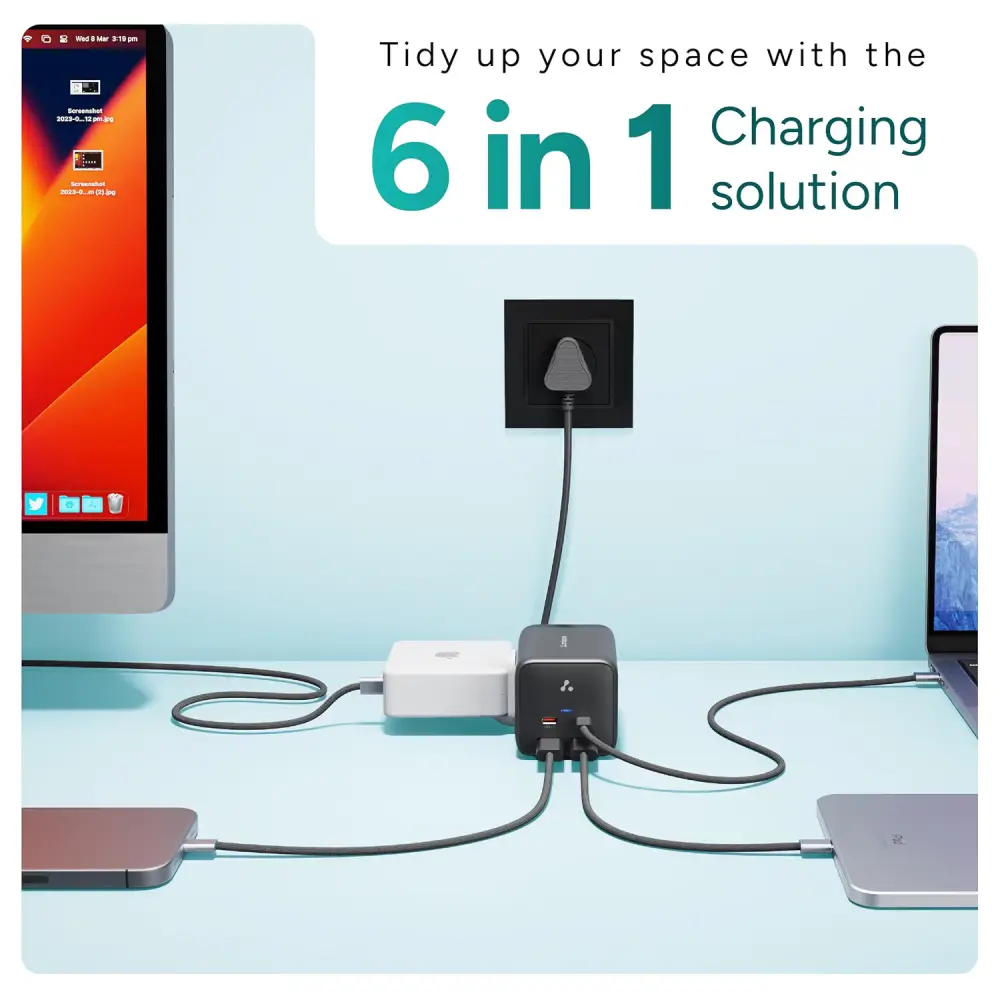 Ambrane Charge Hub 65 6-in-1 Charging Station image 2