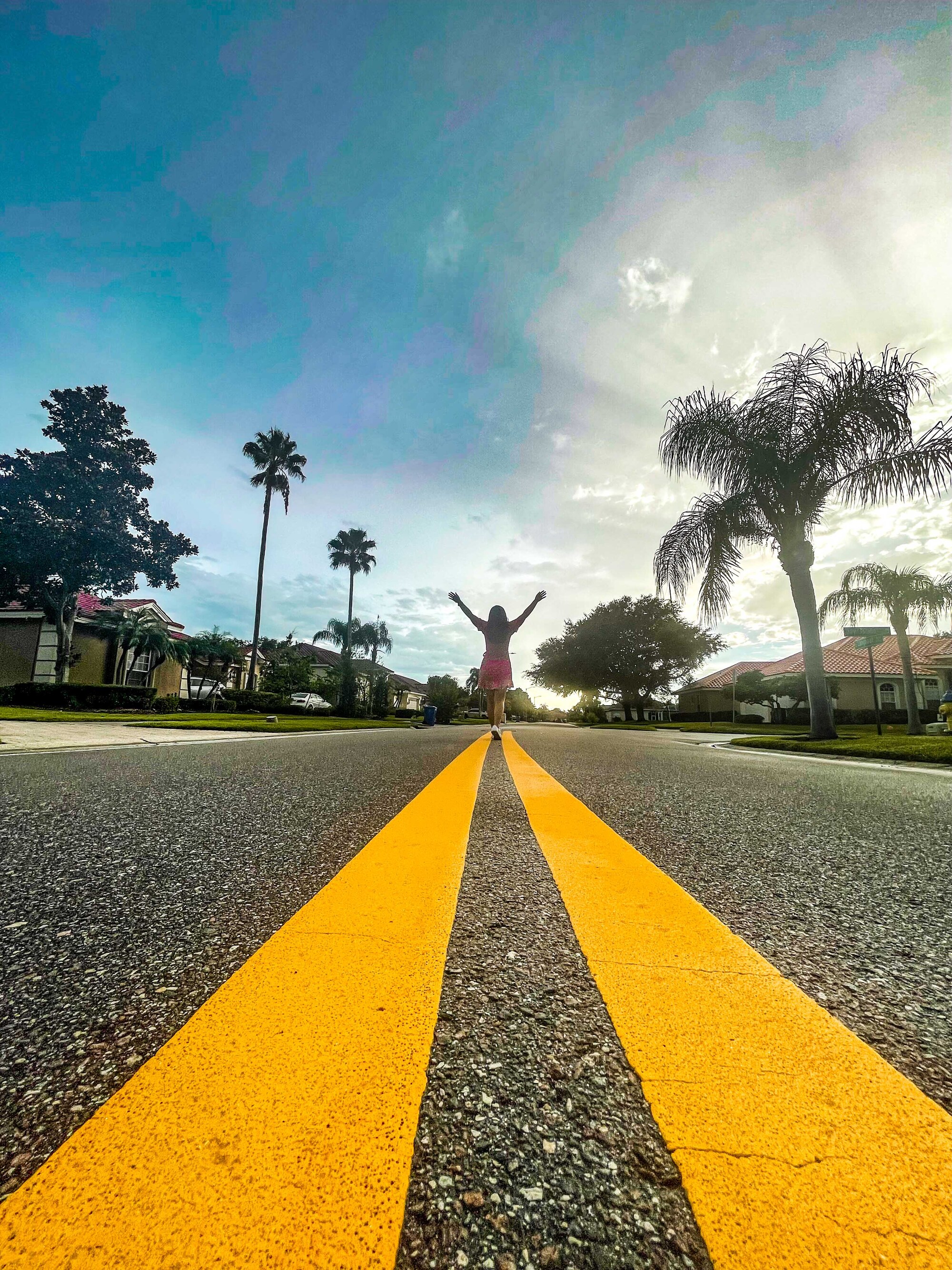 A person at the end of a road