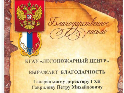 Петр Гаврилов получил благодарность за содействие в тушении лесных пожаров в Сухобузимском районе