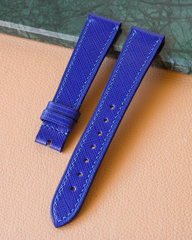 Electric Blue Saffiano Watch Strap