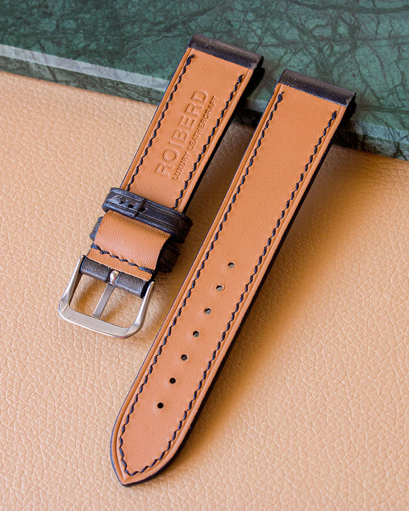 Grigio Waxy Leather Watch Strap