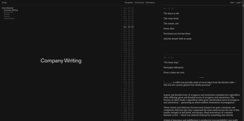 Cargo: Company Writing