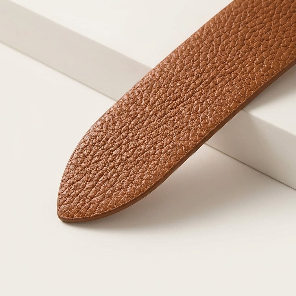 Genuine Pebble Leather Tie Belt view 2