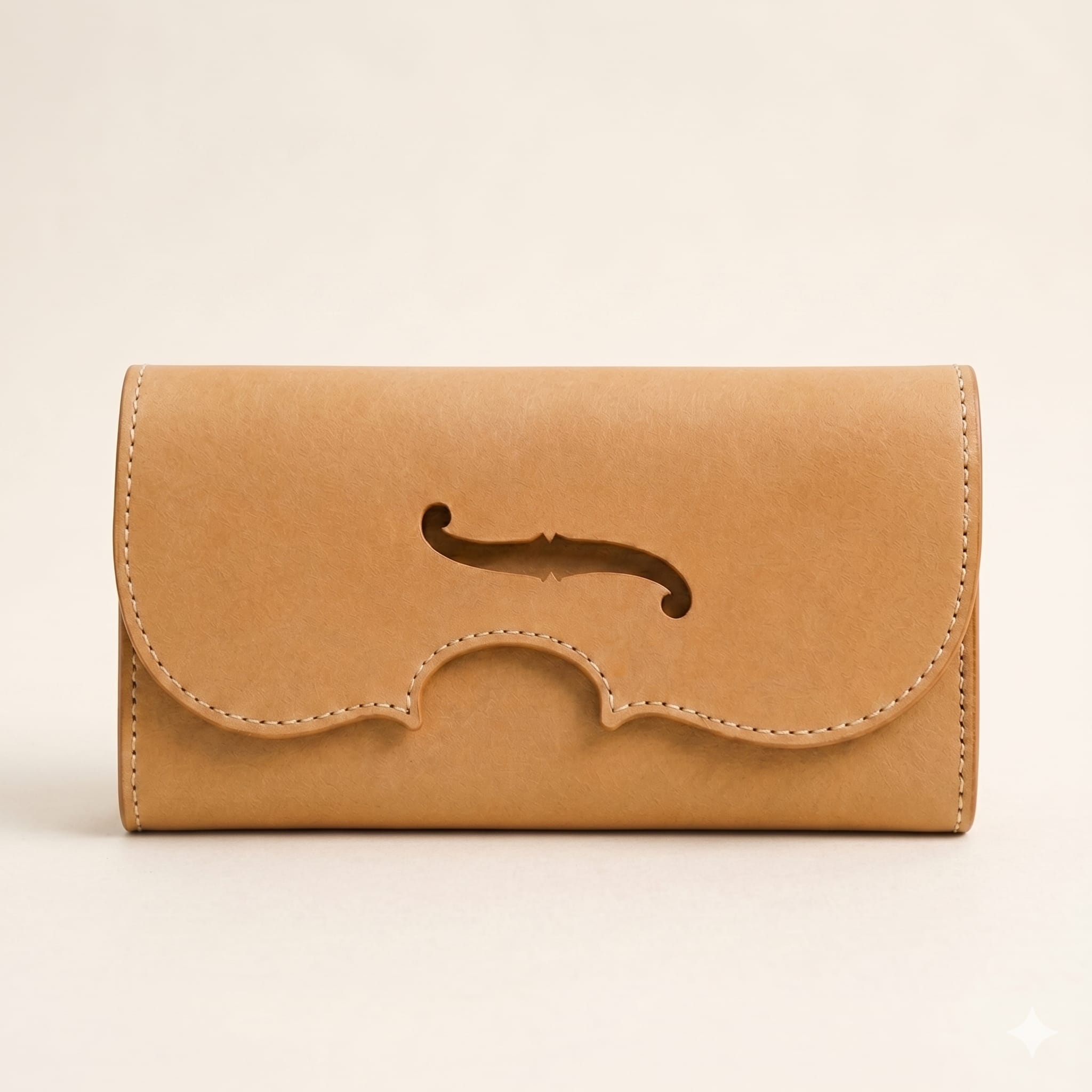 Handcrafted Structured Leather Clutch view 1
