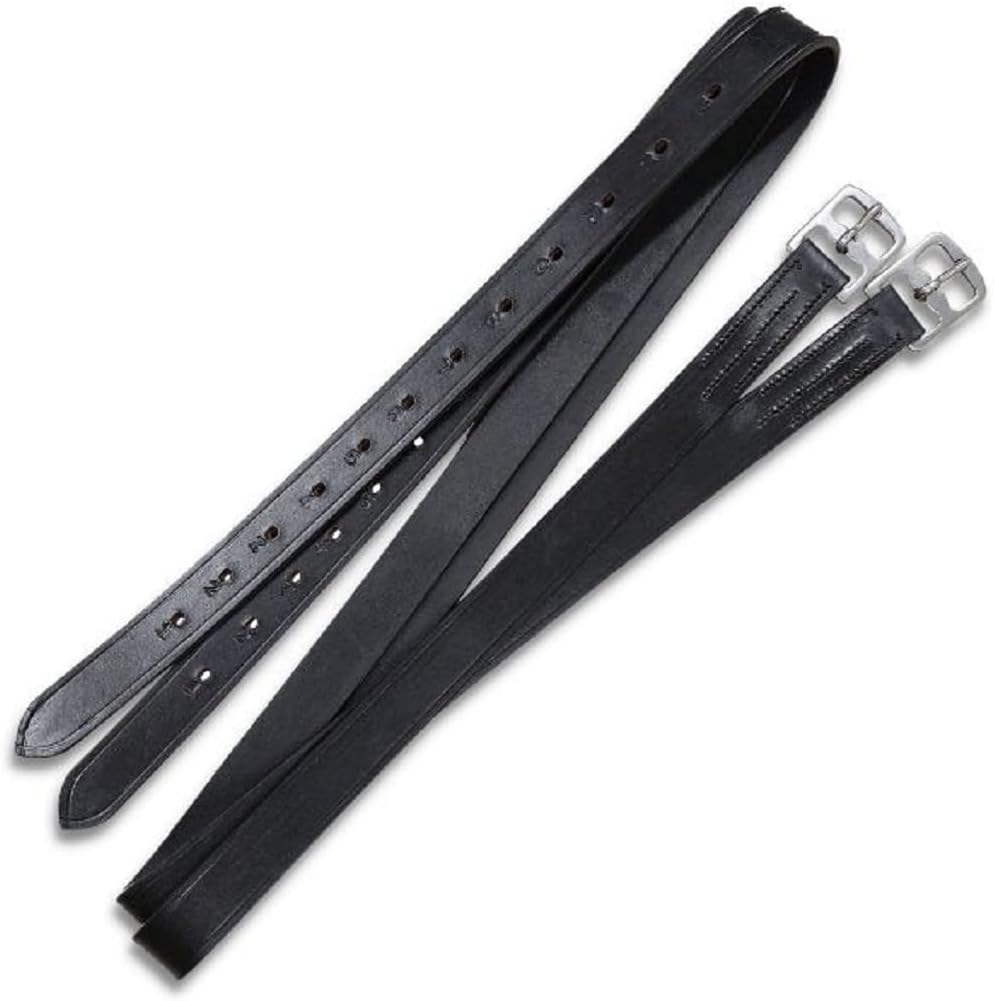 Sangles Étrier Cuir Buffle Noir