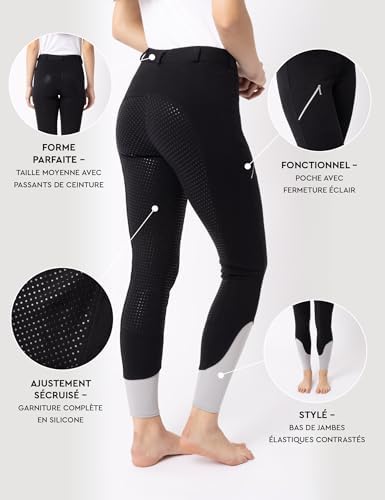 Vue 4 de Pantalon Équitation Femme Adhérence
