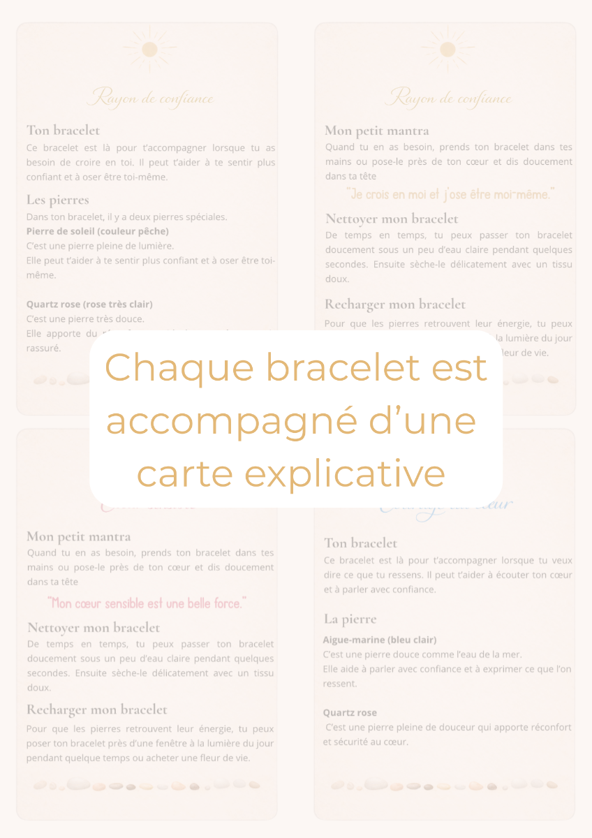 Bracelet enfant – Élan du coeur (Cornaline & Quartz rose) - Image 4